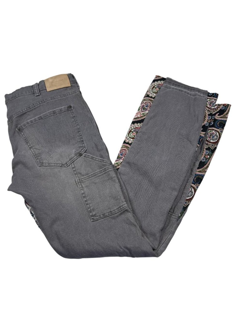 Valabasas Mens Gray Ripped Distressed Denim Bootcut Jeans Size 36x34 Streetwear